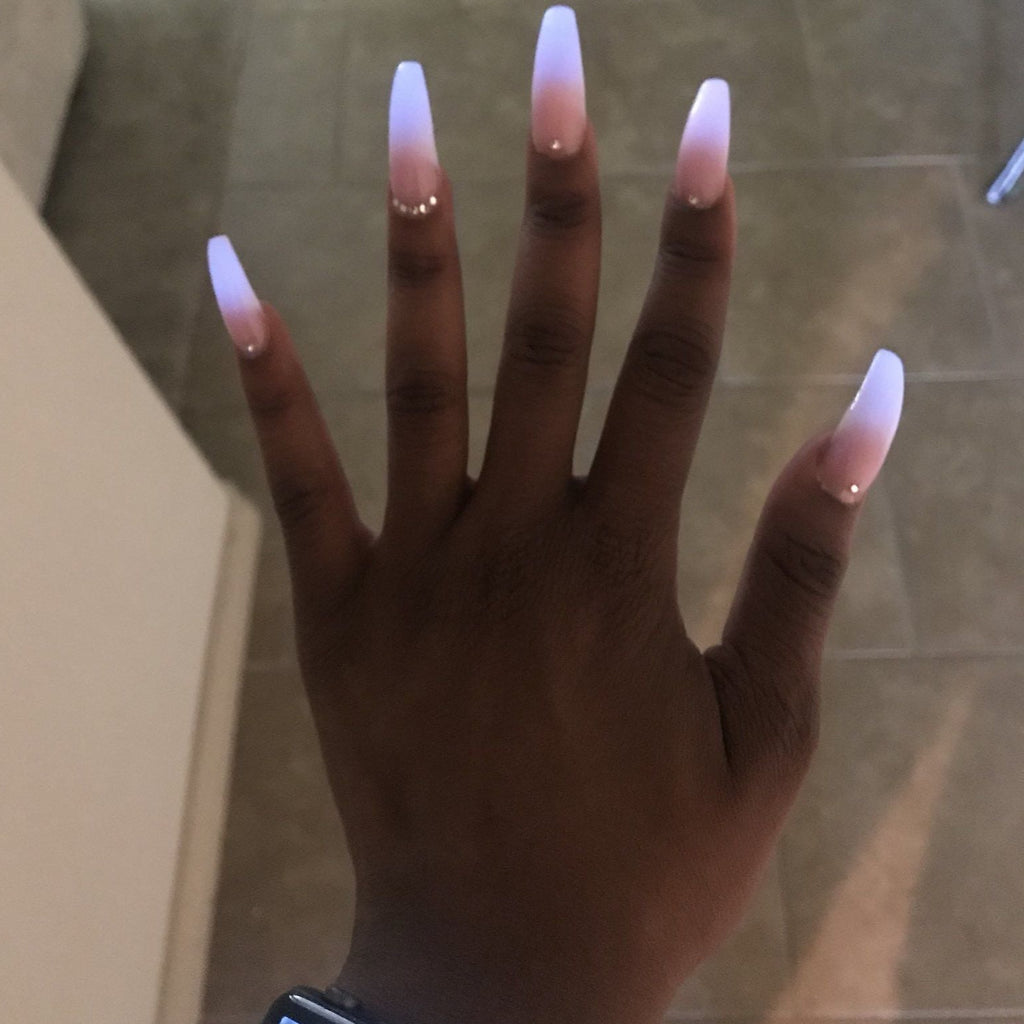 GLOW IN THE DARK nail art design WHITE BEAUTY IMAGINE SPACE