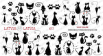 BIS Pure Nails water slider nail design sticker decal CATS, K17