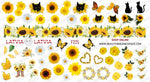 BIS Pure Nails  slider nail design sticker decal, YELLOW FLOWERS F225