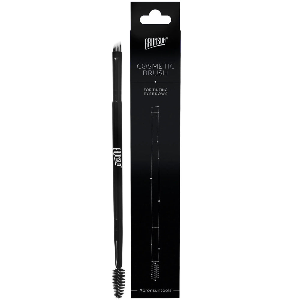 BRONSUN® eyebrow tinting brush, spoolie + angled BRT-0003