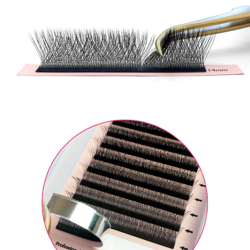 3D clover W premade volume Eyelash Extensions fans, C/0.10/MIX (8-15 mm)