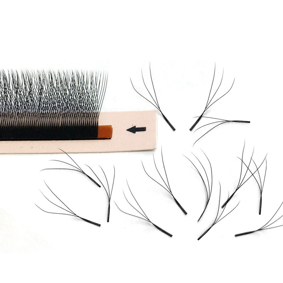3D clover W premade volume Eyelash Extensions fans, C/0.10/MIX (8-15 mm)