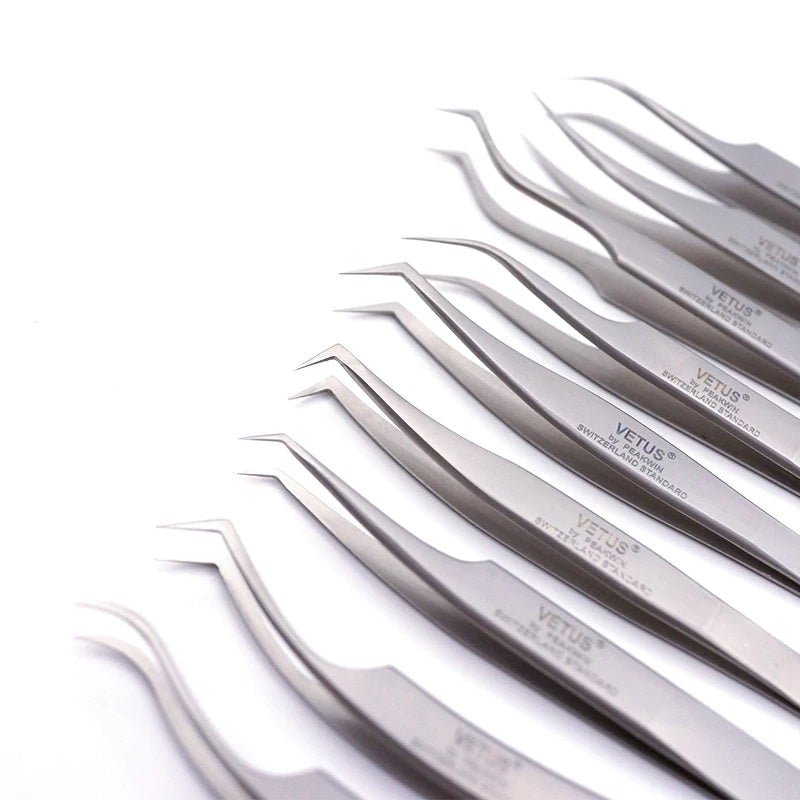Genuine VETUS 39-SA tweezers for eyelash extensions, SILVER