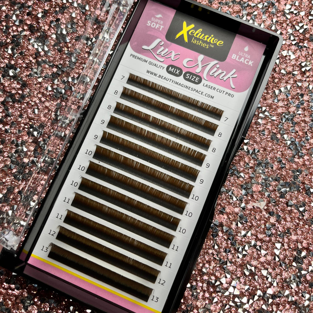 Xclusive Lashes FLAT Cashmere eyelash extensions BROWN/C/0.12/0.15/MIX