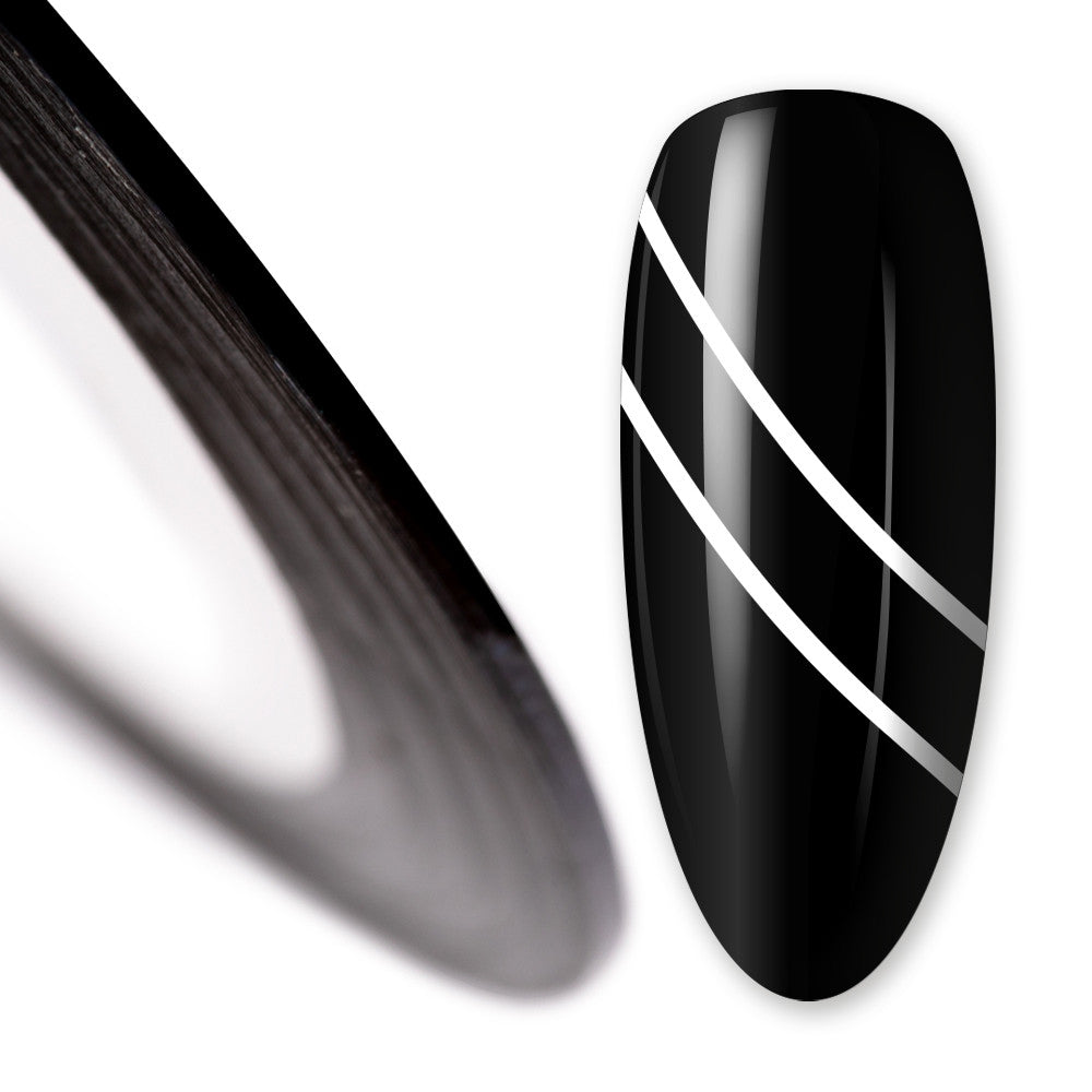 Nail art design foil stripe extra fine, BLACK