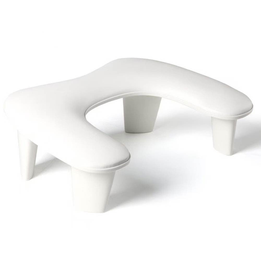 Ergonomic manicure hand support with cushioned top – white