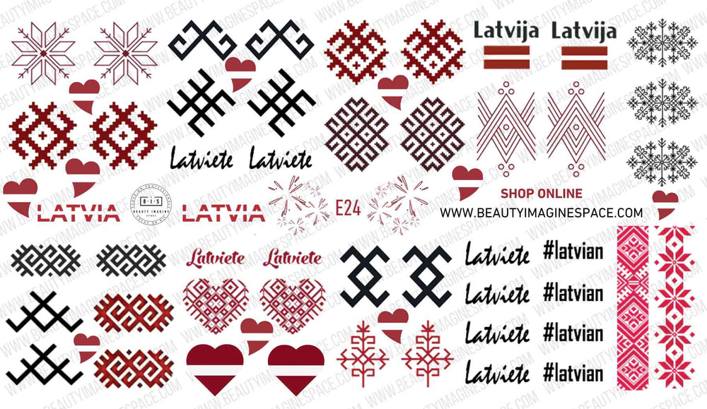 BIS Pure Nails  slider nail design sticker decal LATVIA, E24