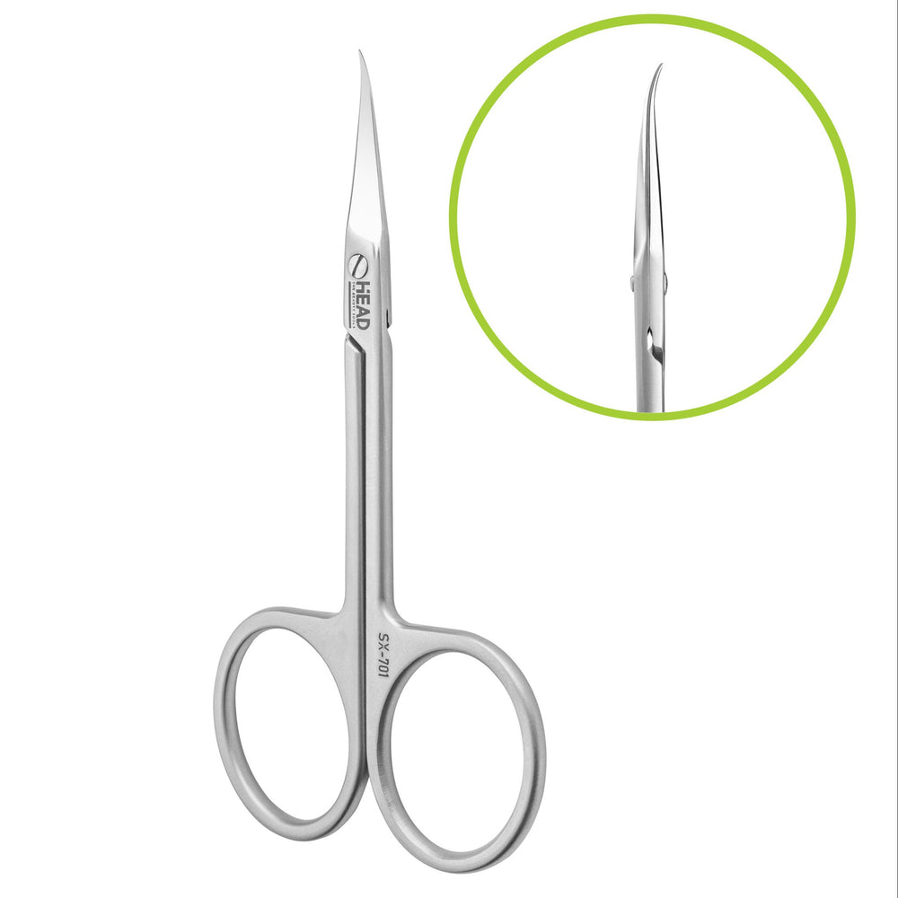 SX-701 professional cuticle scissors with 21 mm hook-shaped blades