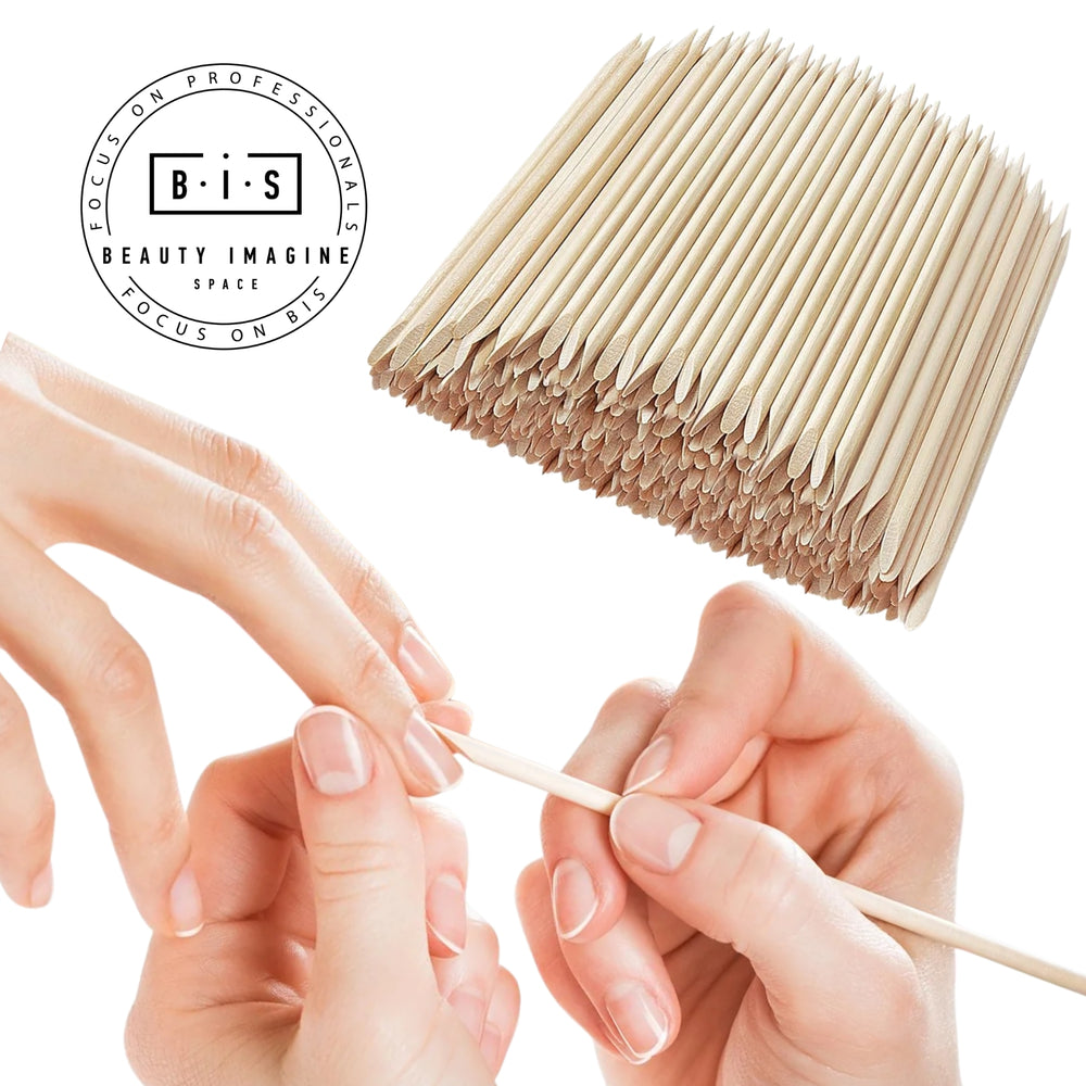 Natural Orange Wood Sticks for Manicure & Pedicure | 100 pcs