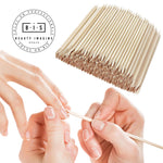 Natural Orange Wood Sticks for Manicure & Pedicure | 100 pcs