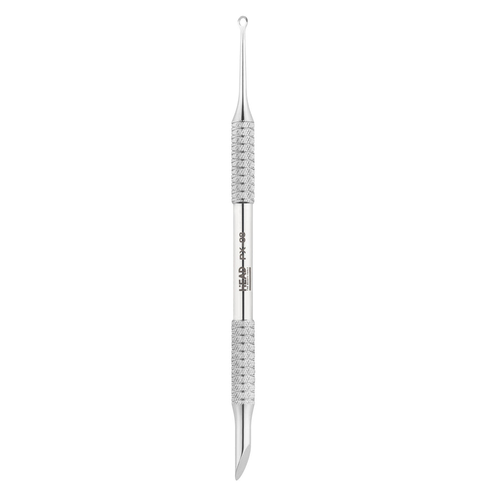 High-quality stainless steel nail instrument with ergonomic handles and polished working tip.