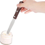 Metal spatula with wooden handle for body waxing, THIN