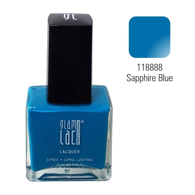 GlamLac gēla efekta nagu laka 15 ml, 118888 Sapphire Blue