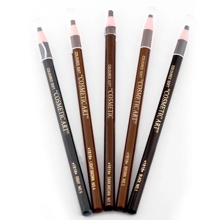 Waterproof eyebrow makeup peel off pencils self sharpening, 5 different tones