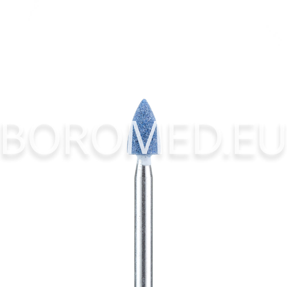 Polishing bit for manicure and pedicure CU3 STONE, small sharp CONE Blue