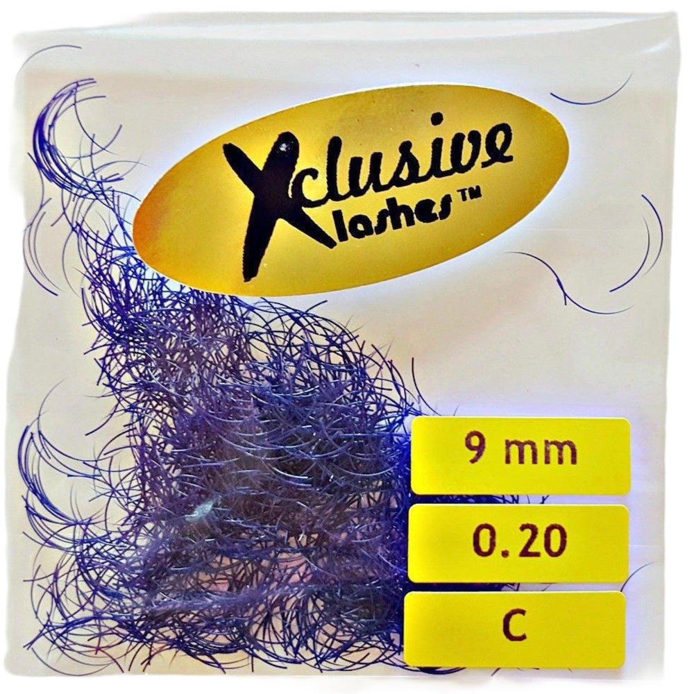Xclusive Lashes krāsainās zīda skropstas pieaudzēšanai, ZILAS