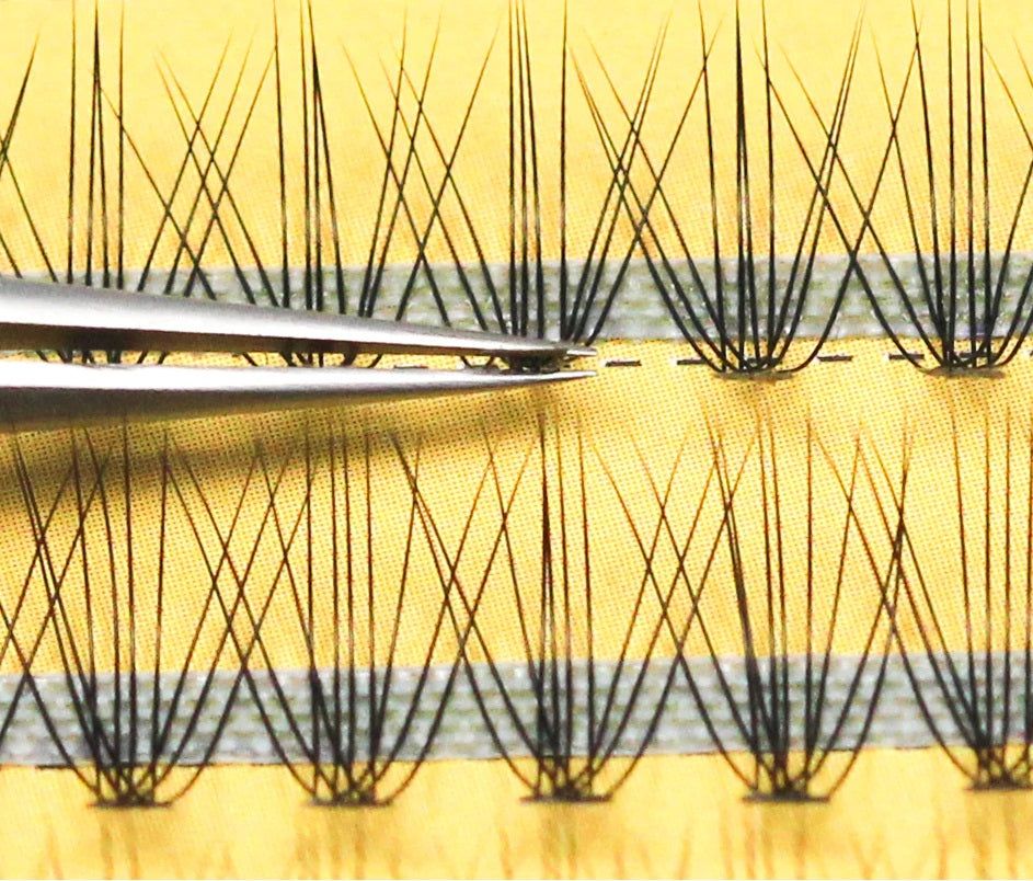 10D volume cluster eyelashes premade fans, C-0.07 (60 pieces)