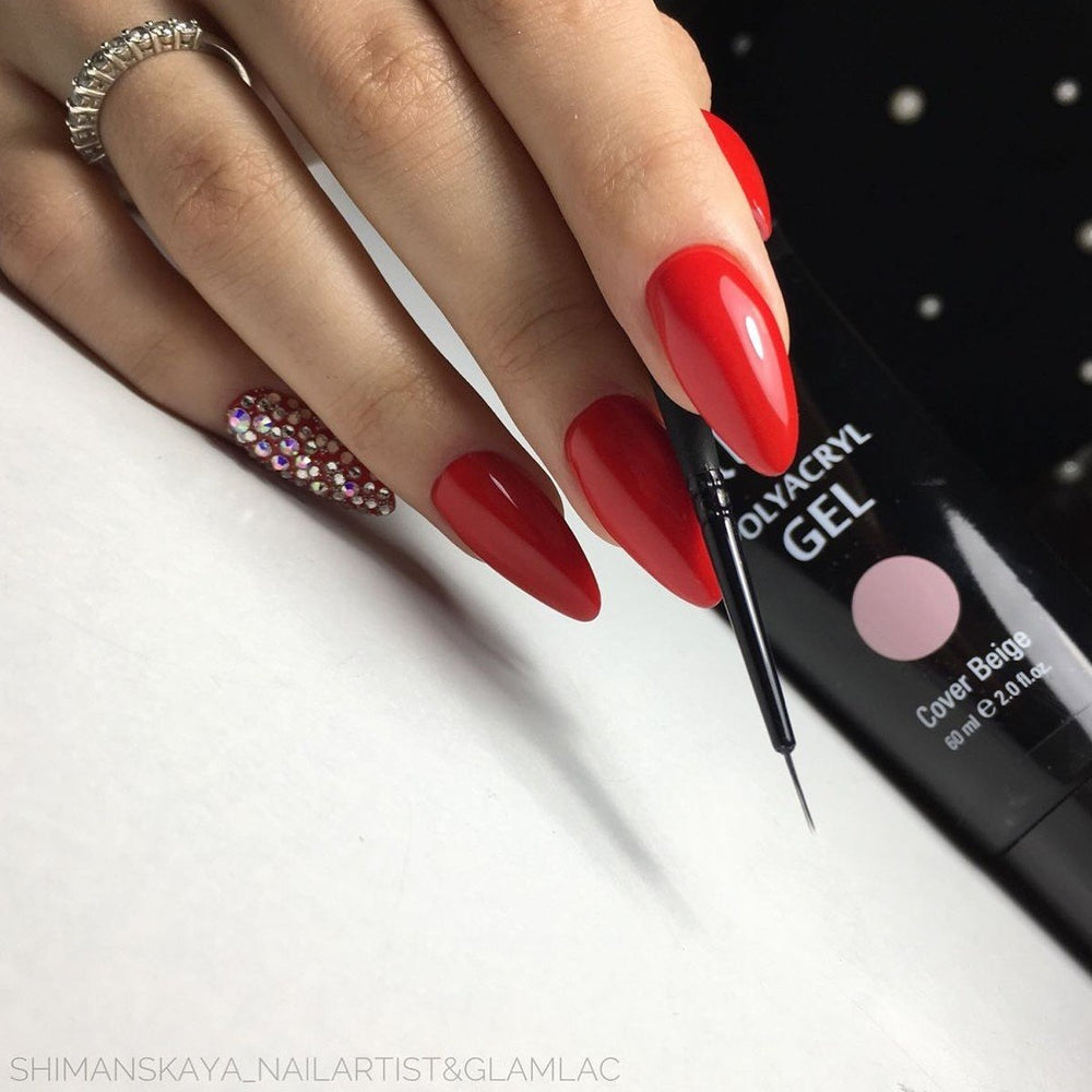 GlamLac PRO nail gel brush, with diamonds