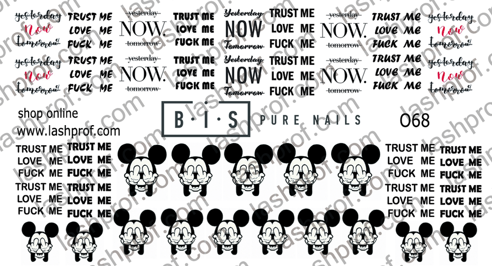 BIS Pure Nails slider nail design sticker decal EXPRESSIONS, O68