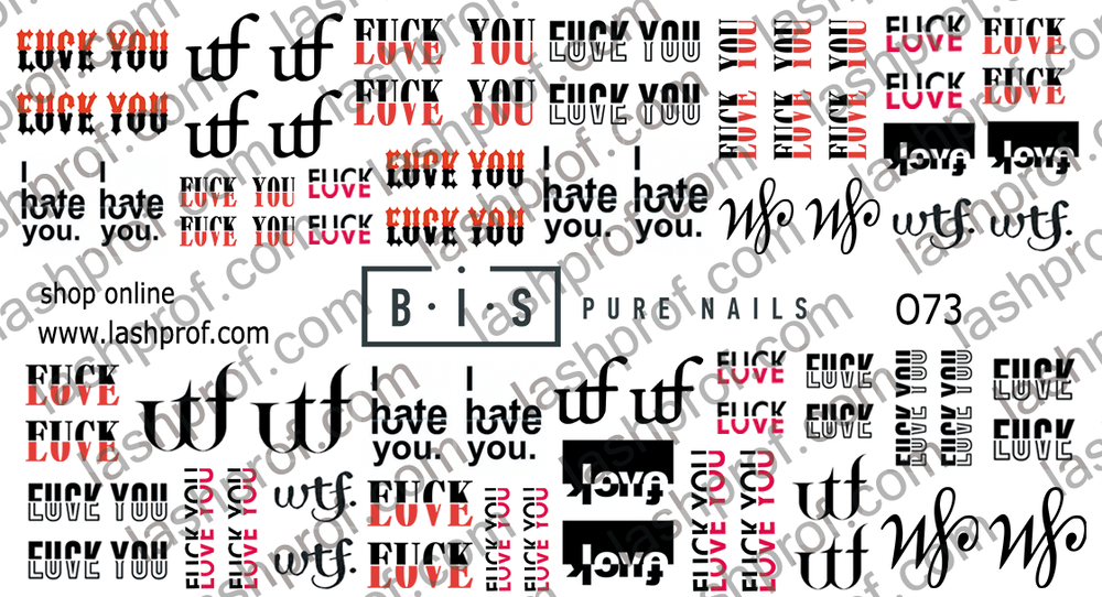 BIS Pure Nails water slider nail design sticker decal EXPRESSIONS, O73
