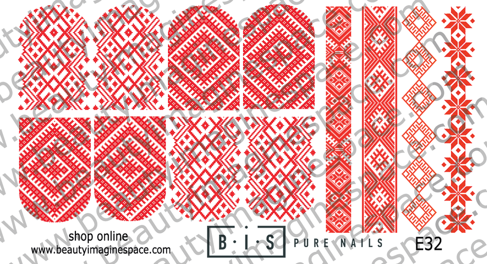 BIS Pure Nails nagu dizaina slaideri uzlīmes LATVIJA E32