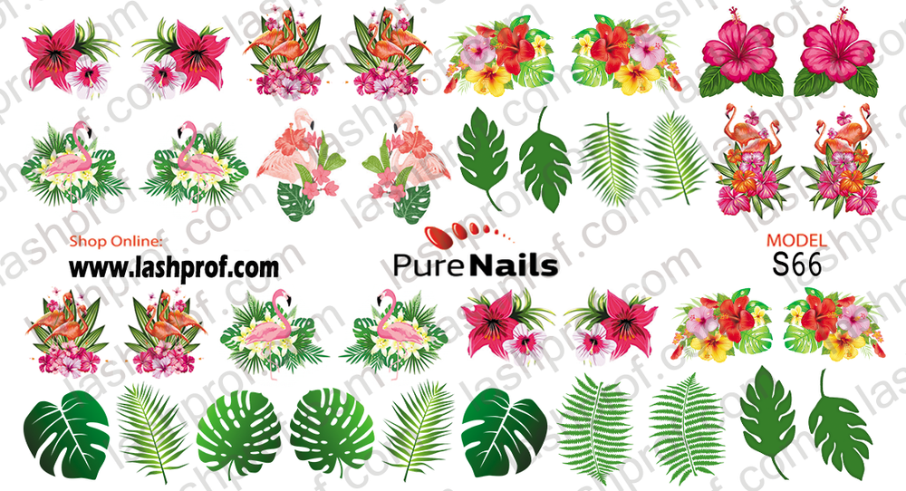 BIS Pure Nails nagu dizaina slaideri uzlīmes PARADĪZE, S66