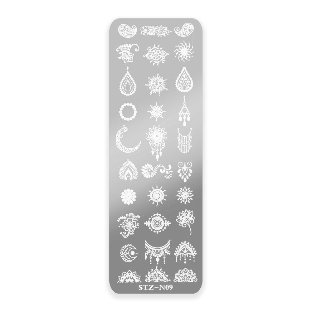 Template for Konad nail stamping STZ-09, 40 x 120 mm
