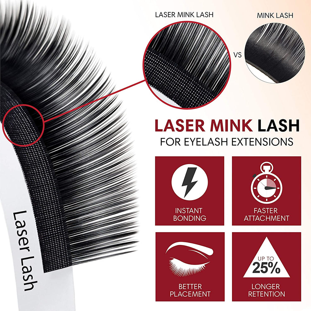 BL Lashes Laser Mink eyelash extensions C-0.07-MIX TRAY