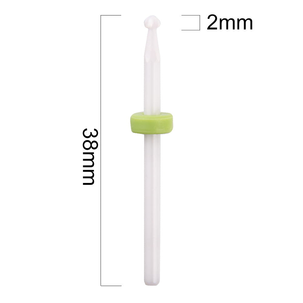 Ceramic nail file bit for manicure and pedicure, green BALL