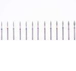 DIAMOND nail bit FLAME (243 blue), 10pcs
