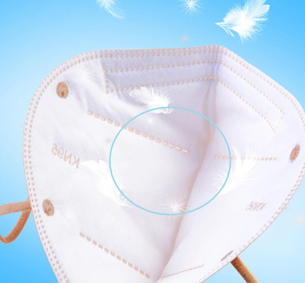 Medicine face mask KN95 respirator FFP2, WHITE