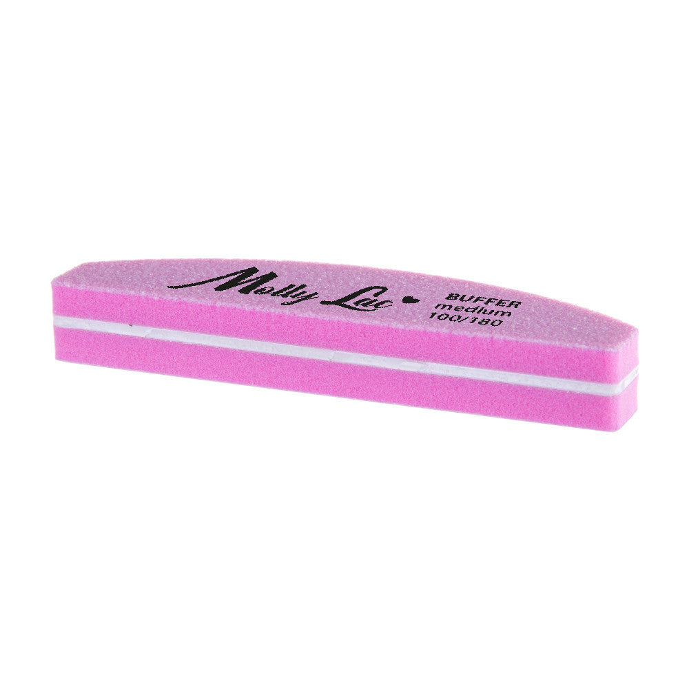 Molly Lac nail file buffer halfmoon PINK, 100/180