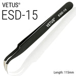 Genuine VETUS ESD-15 tweezers for eyelash extensions, BLACK