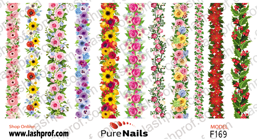 BIS Pure Nails slider nail design sticker decal FLOWER CHAIN, F169