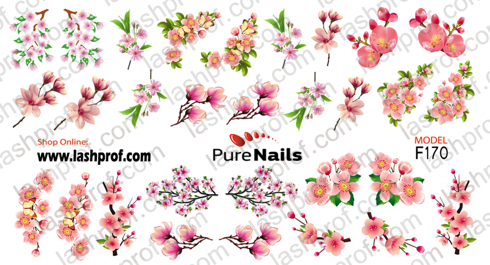 BIS Pure Nails water slider nail design sticker decal SAKURA, F170