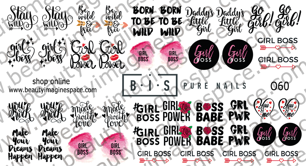 BIS Pure Nails slider nail design sticker decal EXPRESSIONS, O60