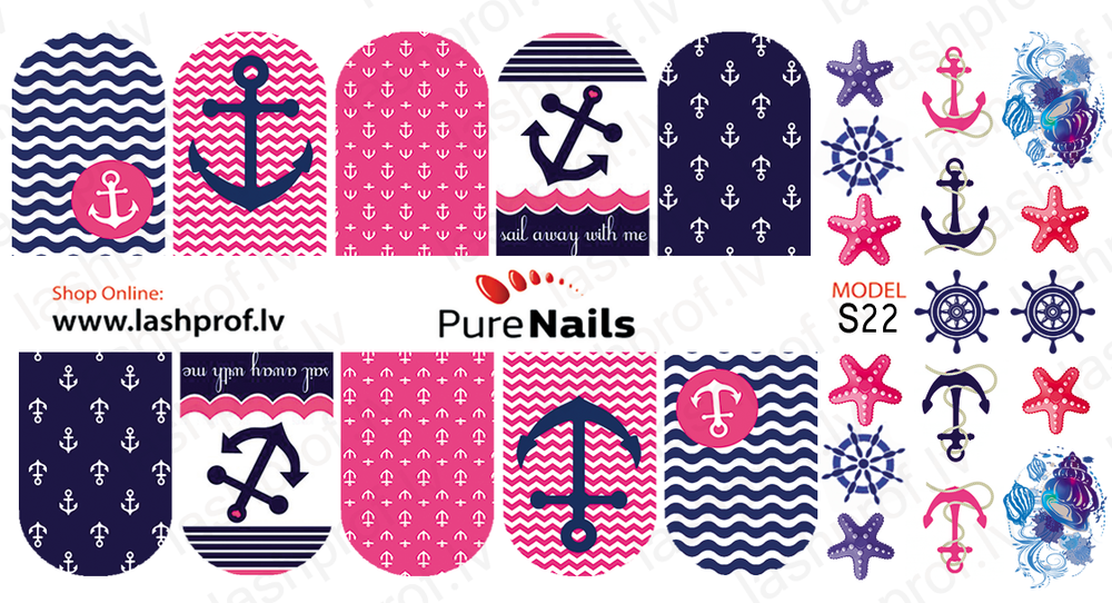 BIS Pure Nails  slider nail design sticker decal SUMMER JURMALA, S01