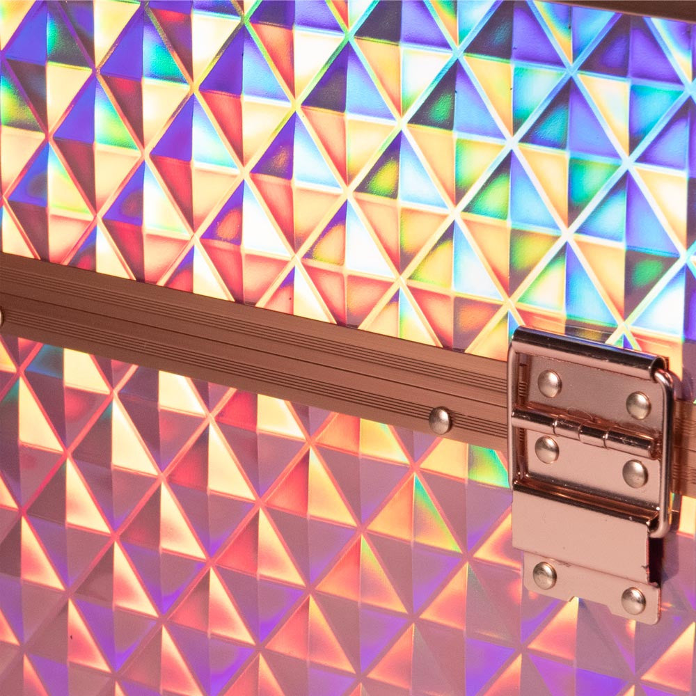 Beauty suitcase 3D design M2 size, HOLO ROSE GOLD