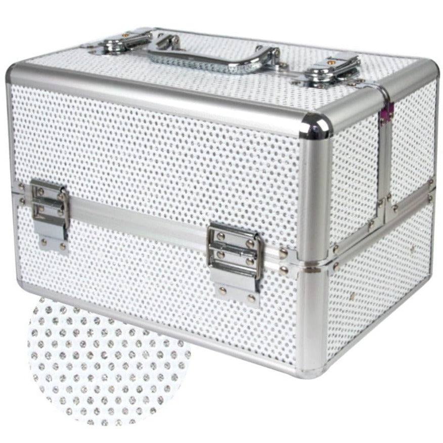 Beauty suitcase S size, SILVER SPARKLY