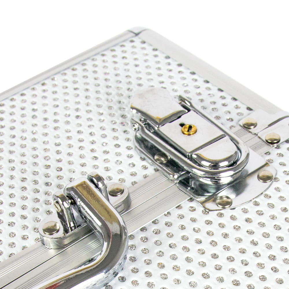 Beauty suitcase S size, SILVER SPARKLY