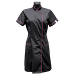 BEAUTY MASTER short sleeve wrap tunic jacket, BLACK