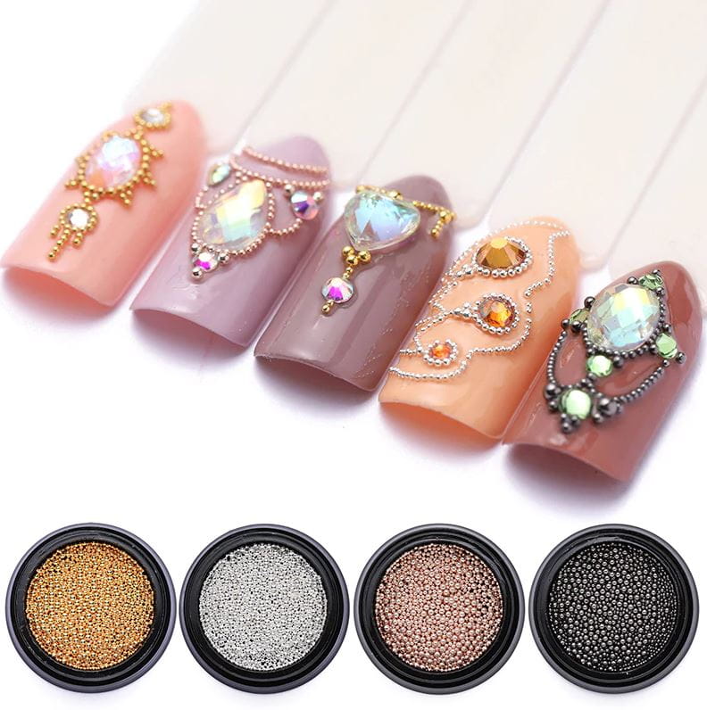Caviar for nail design metal beads, GOLD