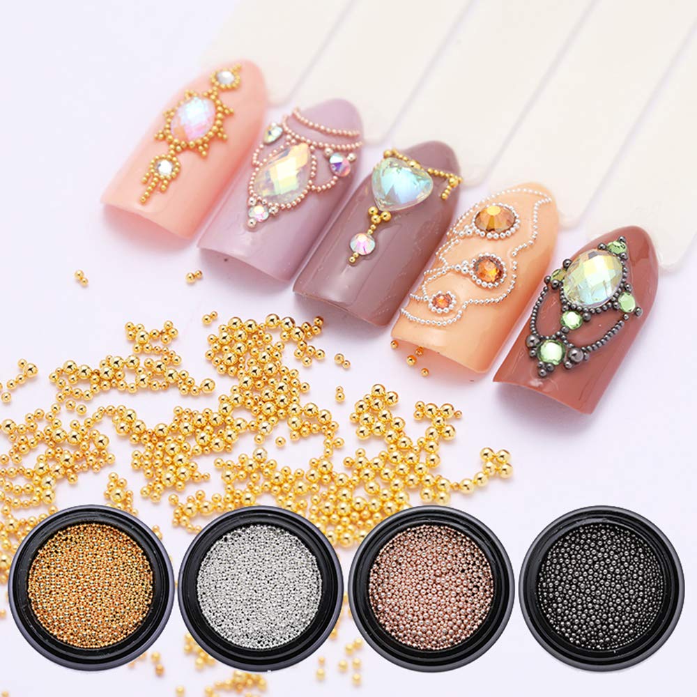Caviar for nail design metal beads, GOLD