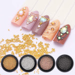 Caviar for nail design metal beads, GOLD