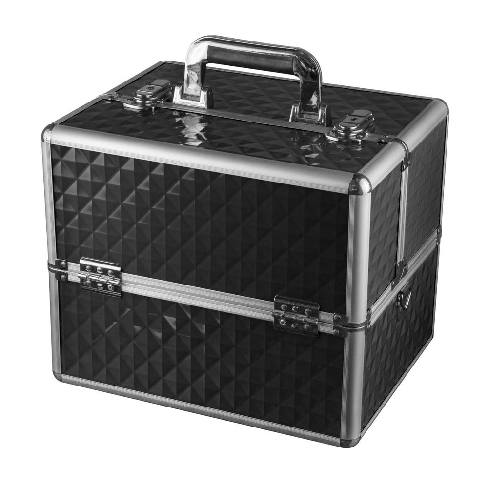 Cosmetic suitcase L2 with 3D design black, 32 x 27 x 25 cm