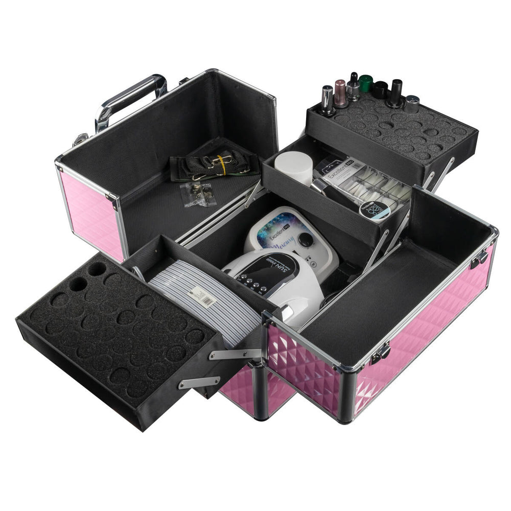 Cosmetic suitcase 3D design L pink , 32 x 27 x 25 cm