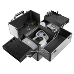 Cosmetic suitcase 3D design L silver, 32 x 27 x 25 cm