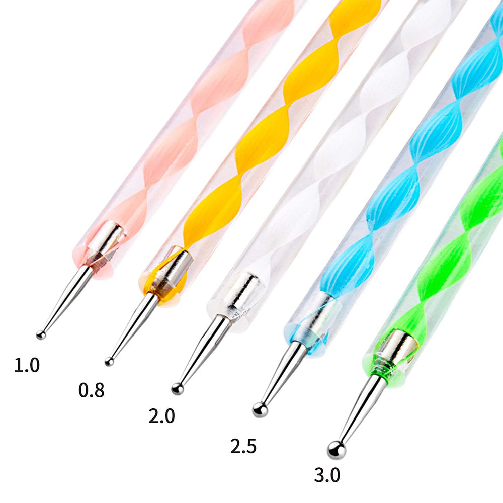 Dot tool for nail design, 5 sizes