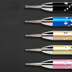 Dot tool with rhinestones for nail design, 5 sizes