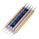 Dot tool with rhinestones for nail design, 5 sizes